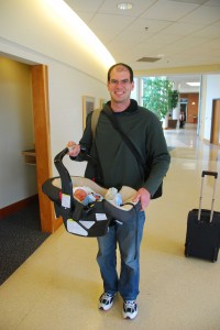 Proud papa before the longest ride home ever.